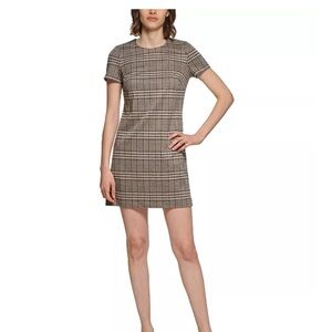 Calvin Klein Petite Plaid Short-Sleeve Sheath Dress
